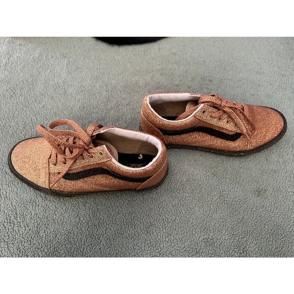 Vans Old Skool Rose Gold Glitter Sneakers Women’s 7.5–8 - Picture 4 of 6